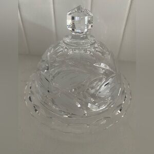 Elegant Crystal Clear Glass Butter Dish